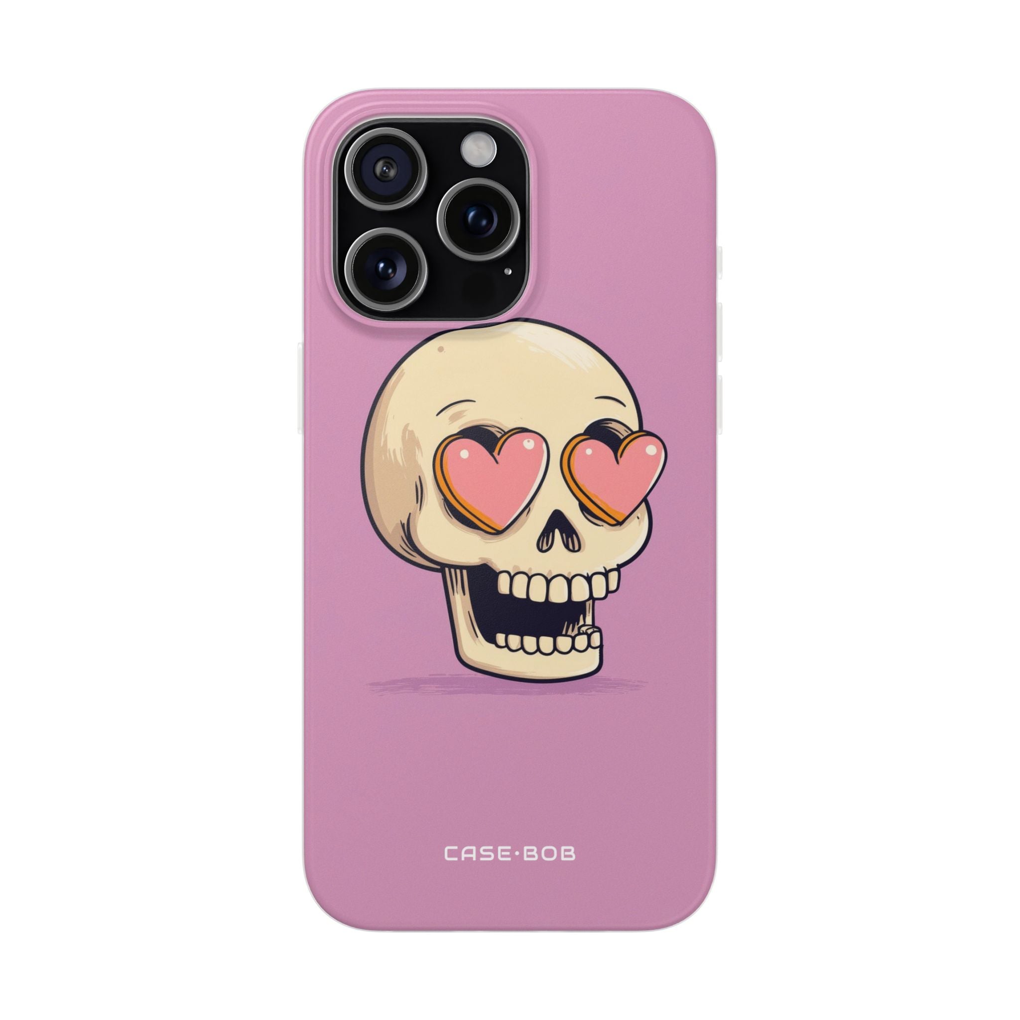 Heart Eyed Skull iPhone 15 Pro Max Case - Soft