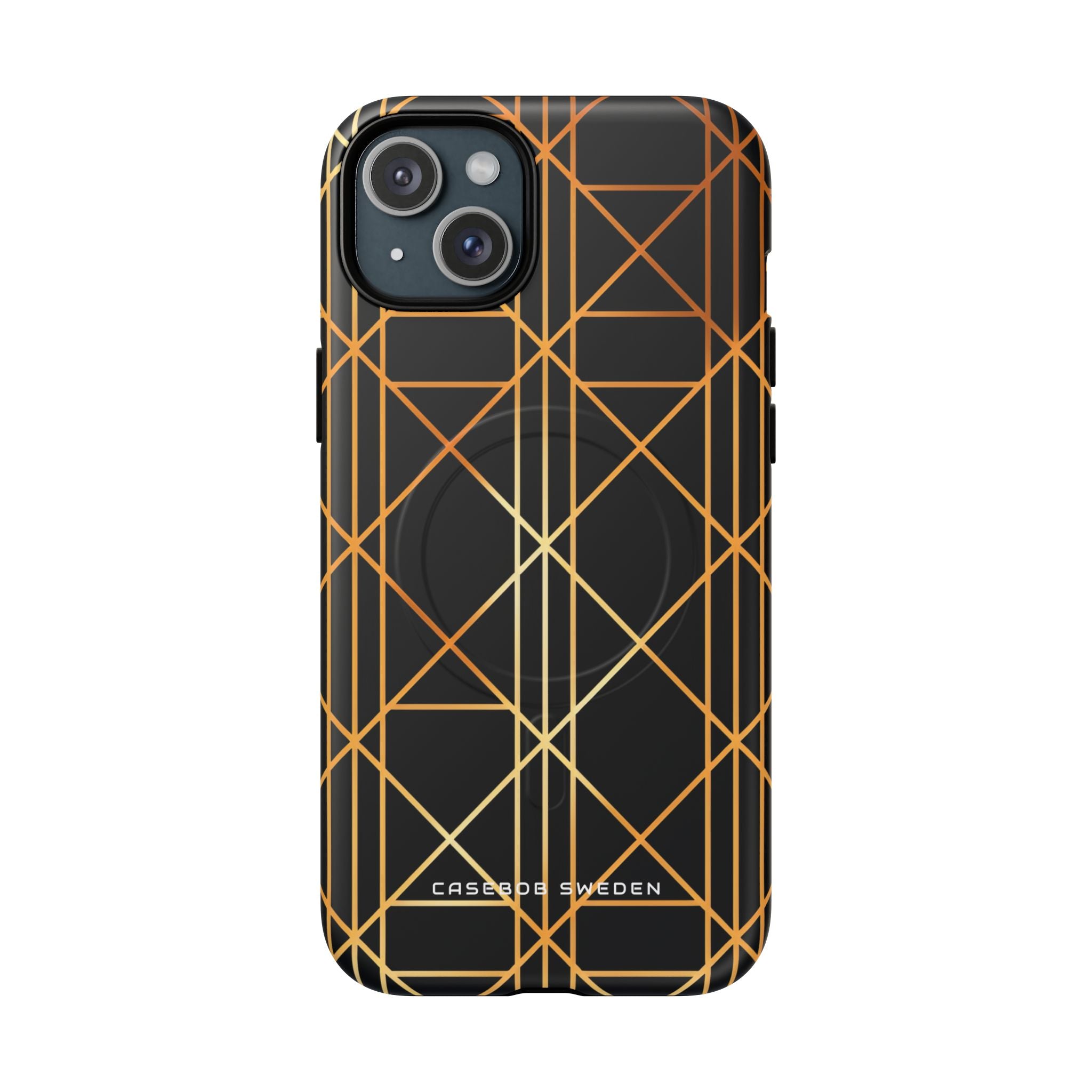 Golden Geometric Elegance iPhone 15 | Tough+ Phone Case