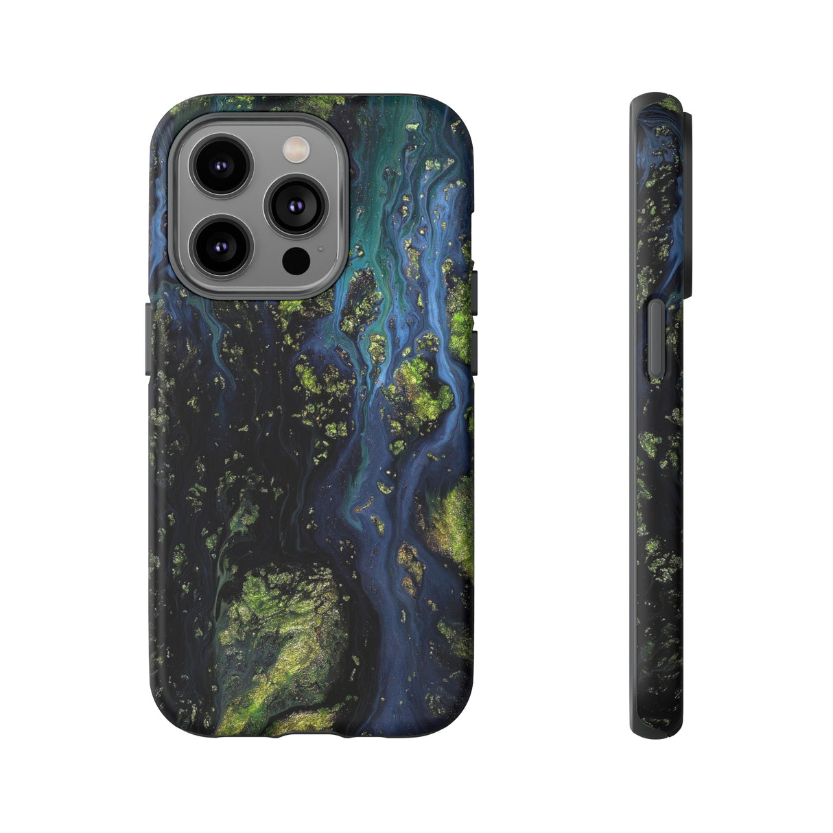 Blue Cosmos Ink Art iPhone Case (Protective) iPhone 14 Pro Matte Phone Case