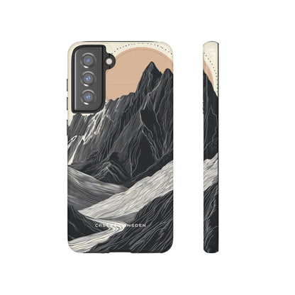 Minimalist Mountain Landscape with Flowing River  Samsung S21 - Tough Phone Case