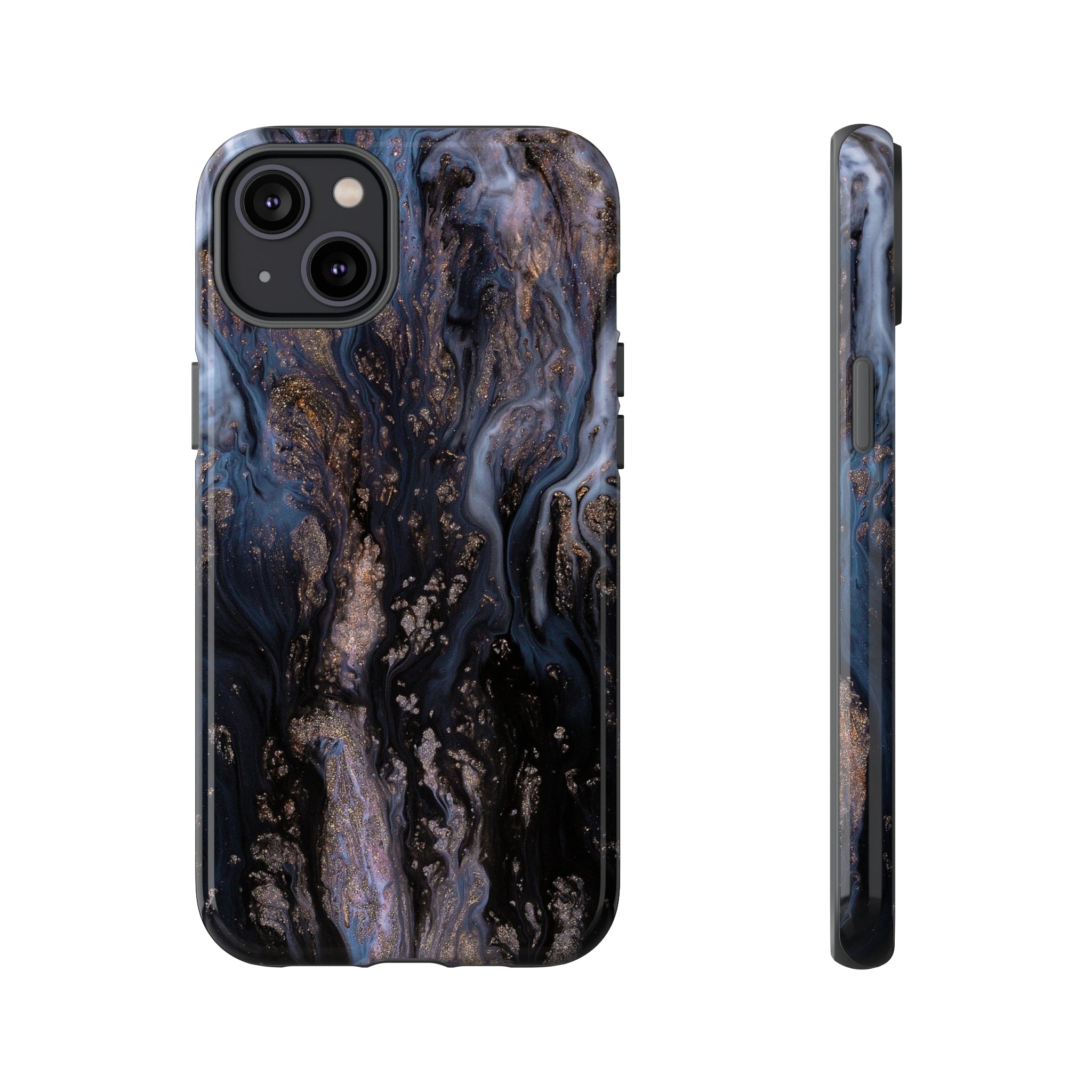 Blue River Ink Art iPhone Case (Protective) iPhone 14 Plus Glossy Phone Case