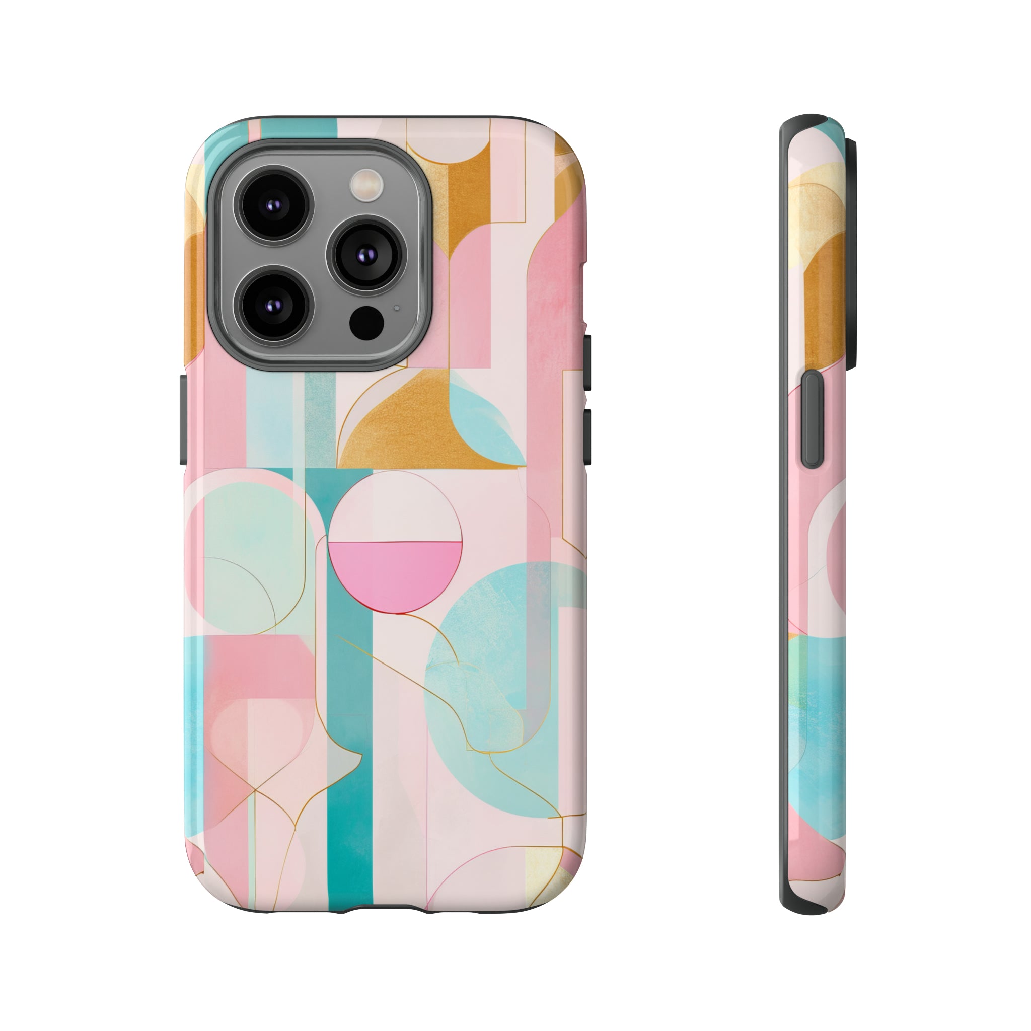 Deco Pink Geometric Fusion - Protective Phone Case