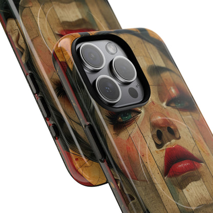 Bold Art Deco Portrait - Tough + MagSafe® iPhone 15 Phone Case