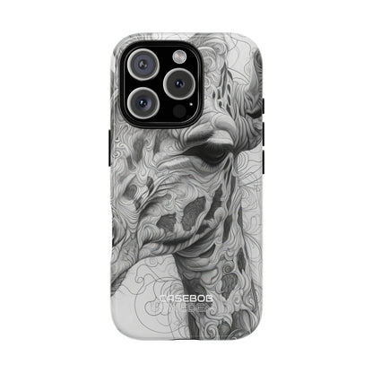 Swirling Giraffe Art iPhone 16 - Tough