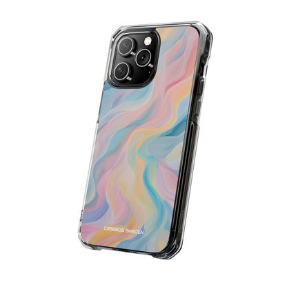 Dreamy Pastel Swirls - Clear Impact iPhone 14 Phone Case