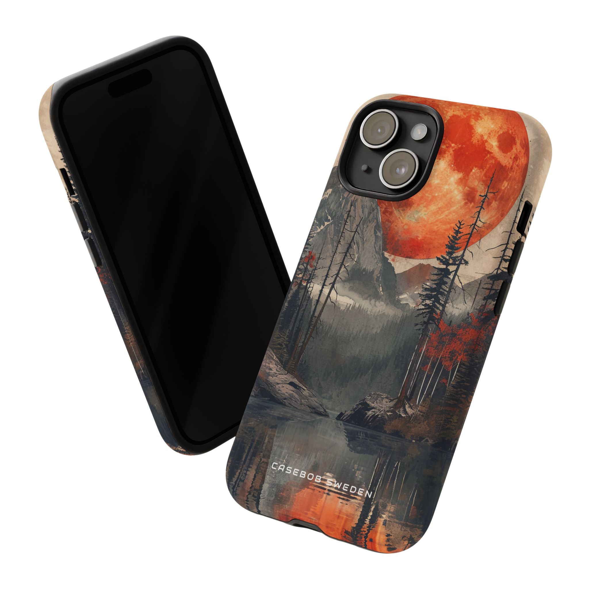 Celestial Glow Over Reflective Landscape iPhone 15 - Tough Phone Case