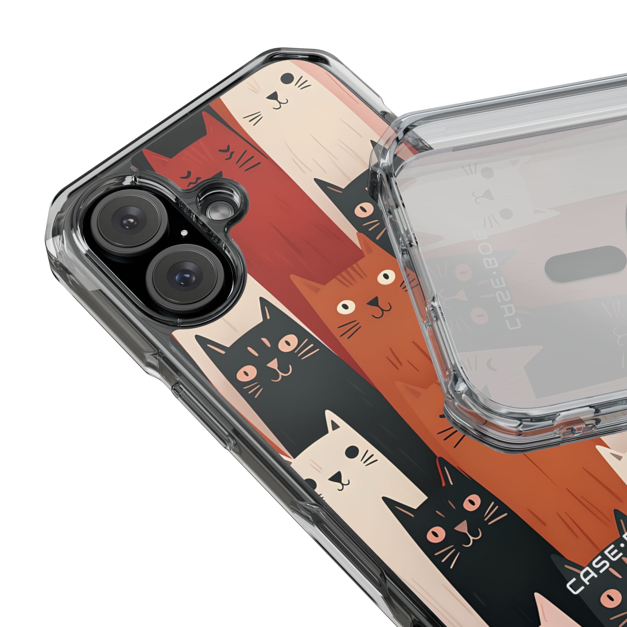 Elongated Cats Black iPhone 15 Case - Impact