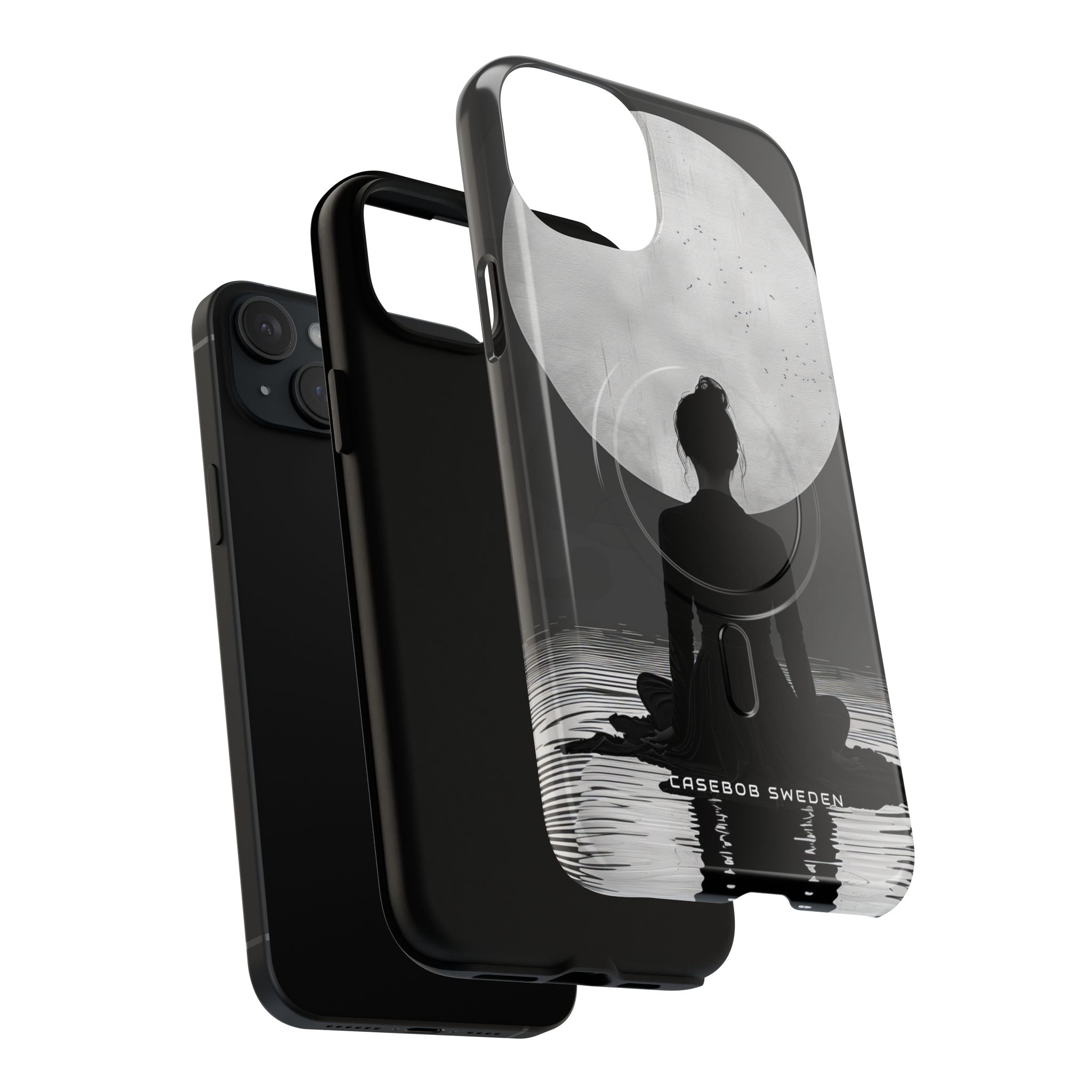 Zen Serenity Moon Reflection iPhone 15 | Tough+ Phone Case