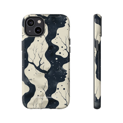 Organic Fluid Silhouettes with Cosmic Depth iPhone 14 - Tough Phone Case