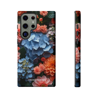 Blue Floral Bliss - Tough Samsung S23 Phone Case