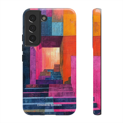 Pink Orange Geometry - Tough Samsung S22 Phone Case