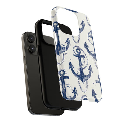 Navy Anchor Loop iPhone 14 Pro Case - Tough+