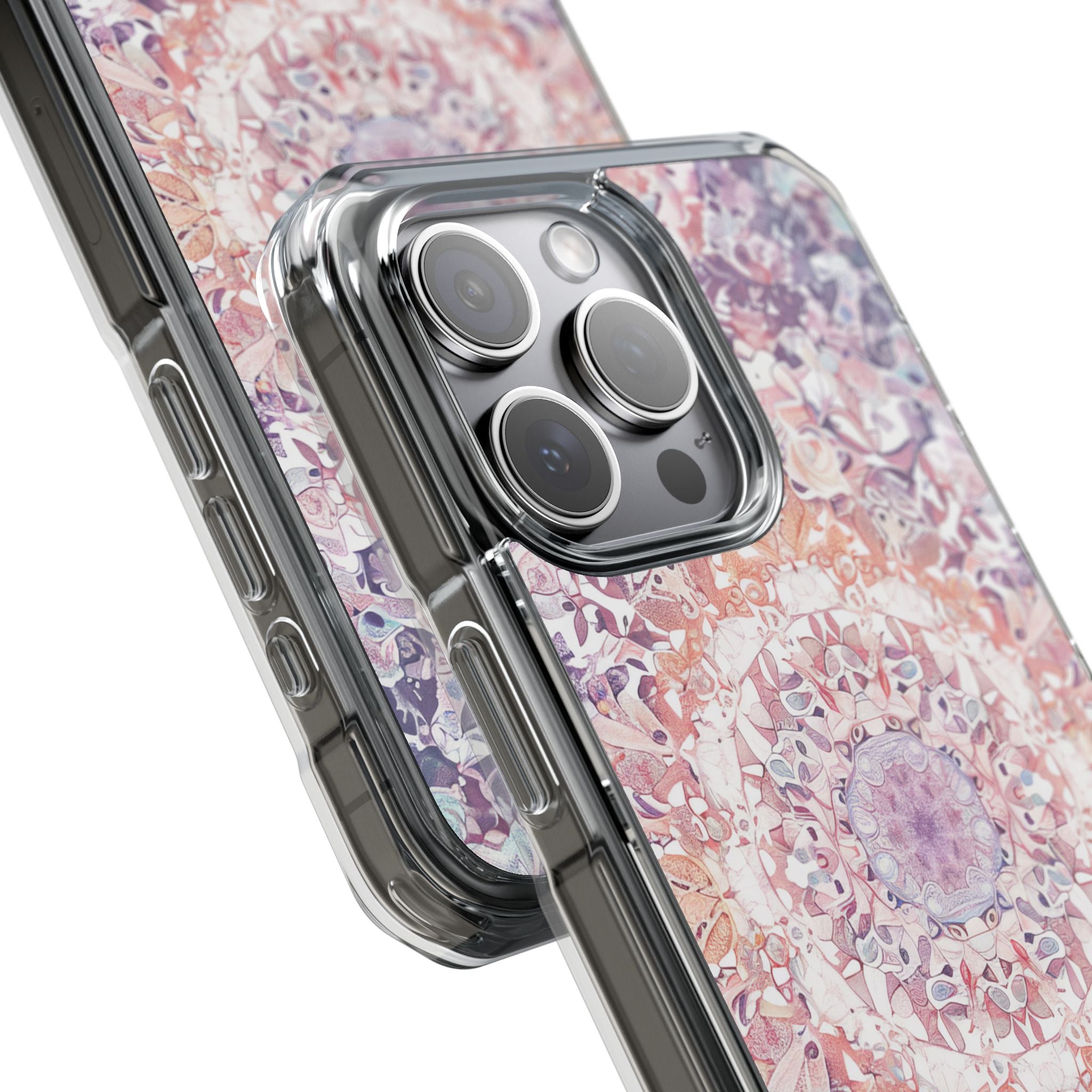 Purple Pink Mandala - Clear Impact iPhone 15 Phone Case