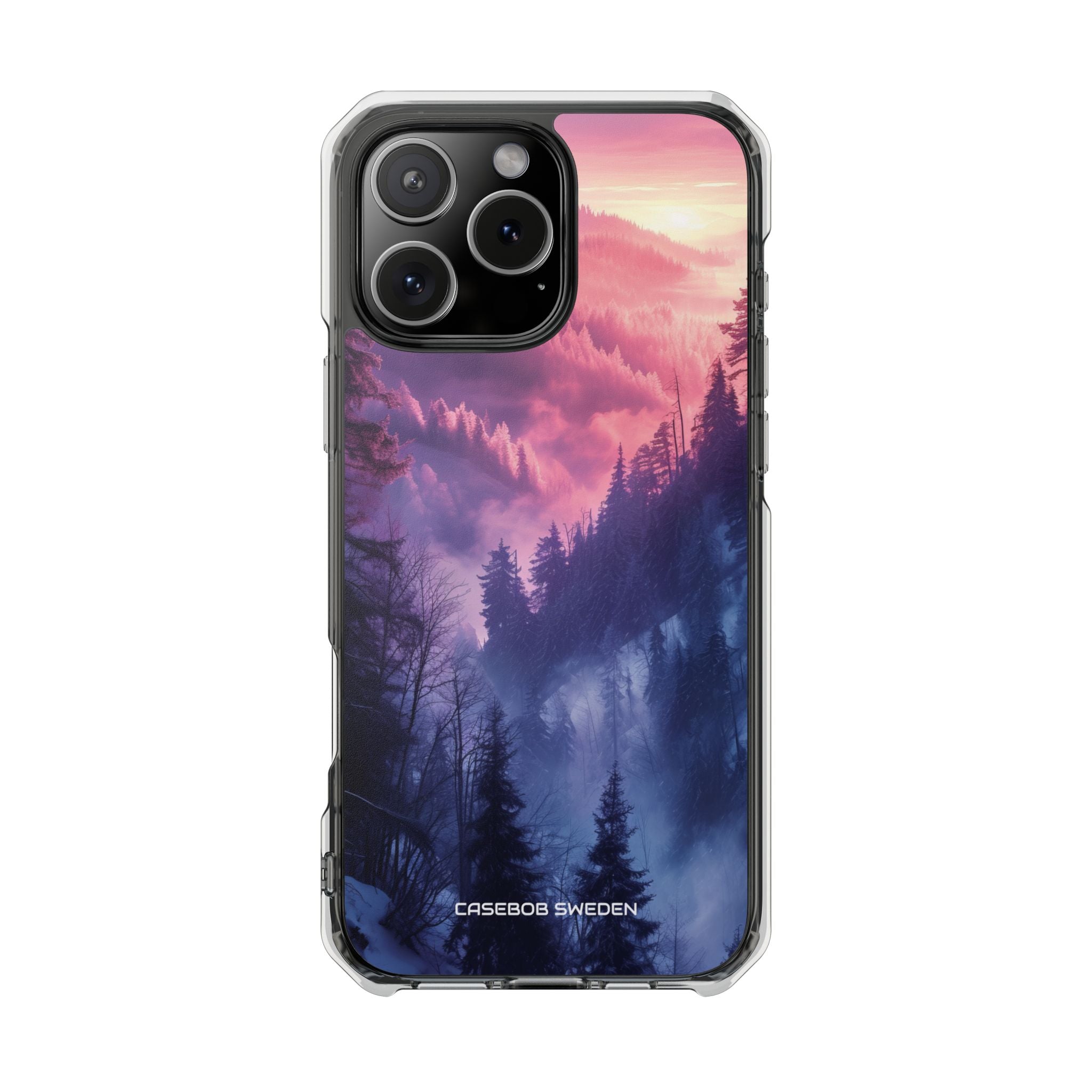 Misty Forest Serenity - Clear Impact iPhone 16 Phone Case