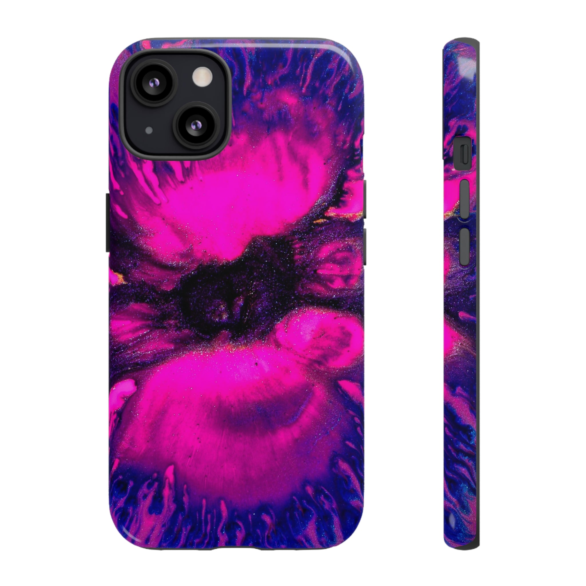 Deep Pink Ink Art iPhone Case (Protective) iPhone 13 Glossy Phone Case