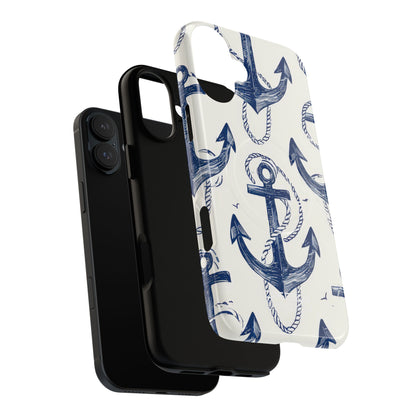 Navy Anchor Tapestry iPhone 16 - Tough+