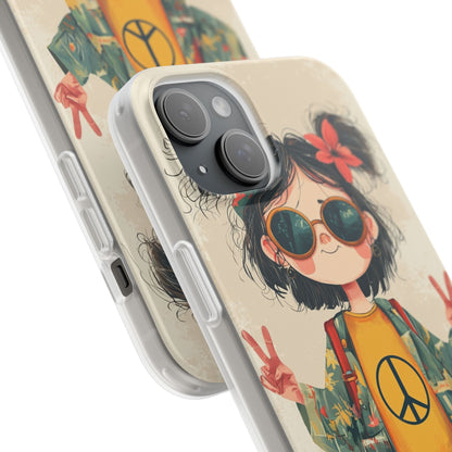 Peace Pigtails iPhone 15 Plus Case - Soft
