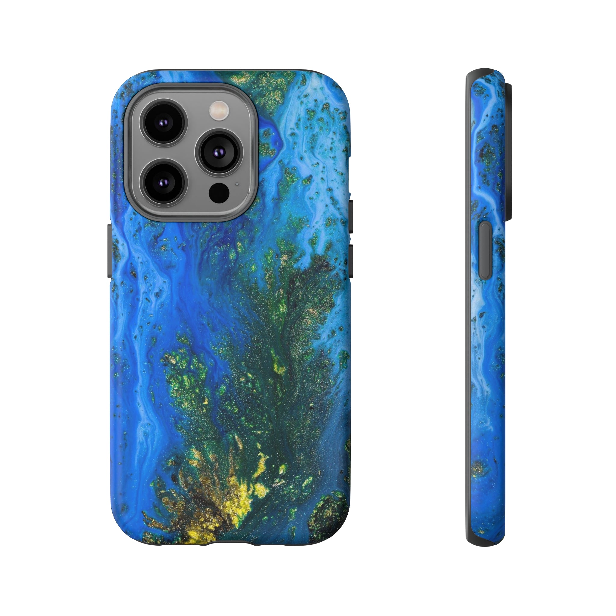 Blue Globe Ink Art iPhone Case (Protective) iPhone 14 Pro Matte Phone Case