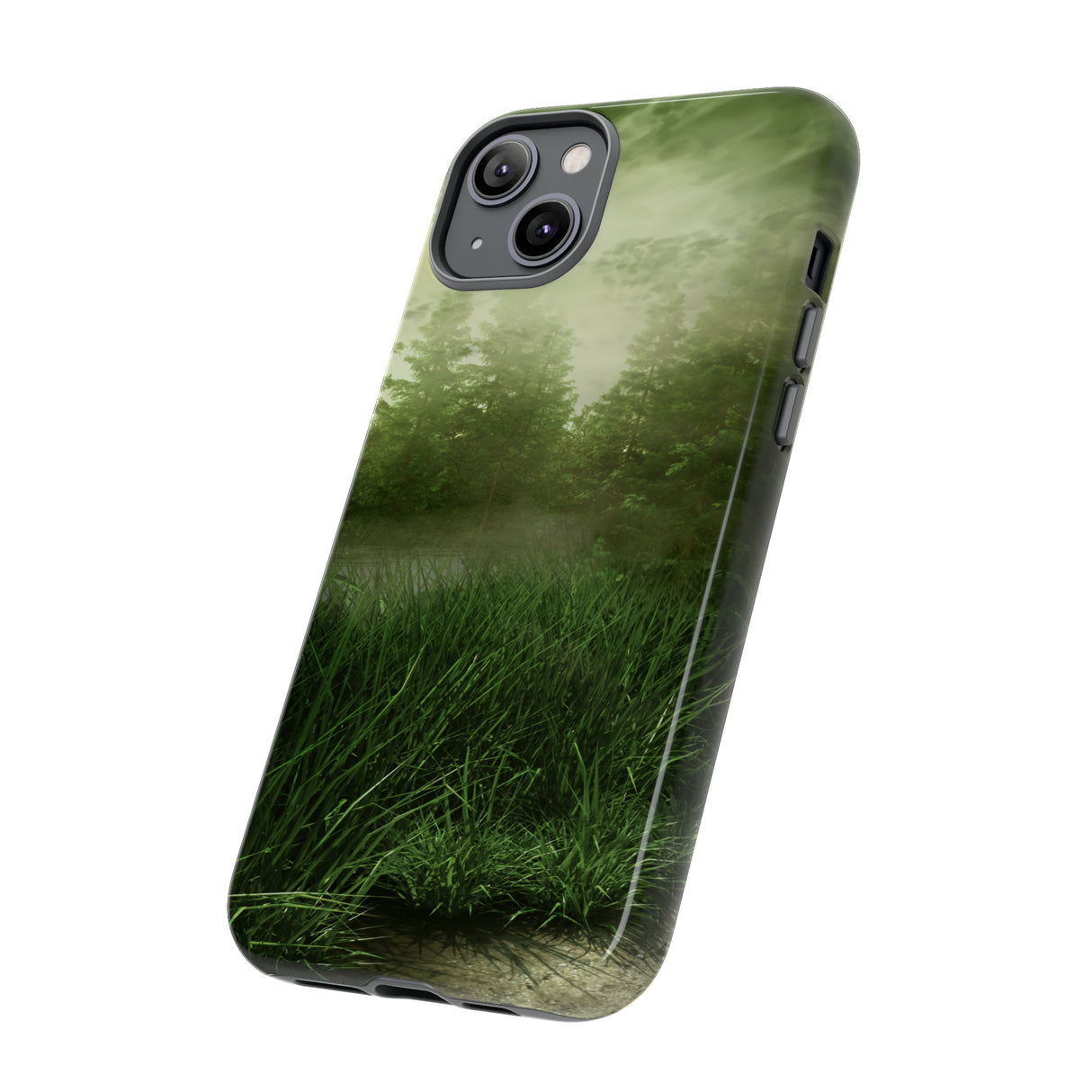 Foggy Green Landscape - Protective Phone Case