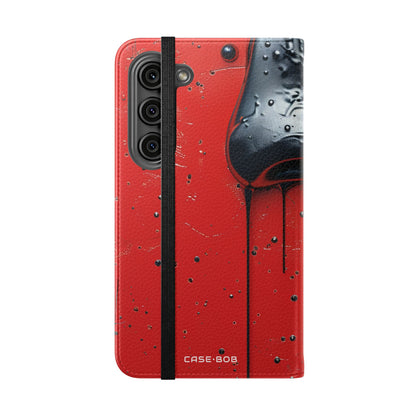 Glossy Black Face - Samsung S23 Case - Wallet