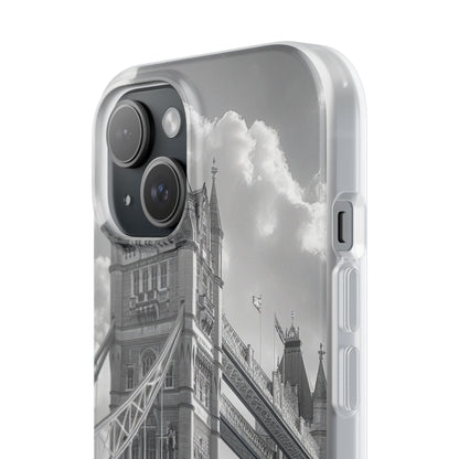 Tower Bridge Monochrome Architecture Study iPhone 15 - Flexi Phone Case