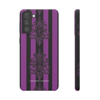 Gothic Elegance with Vertical Stripes and Ornamental Motifs Samsung S21 - Slim Phone Case