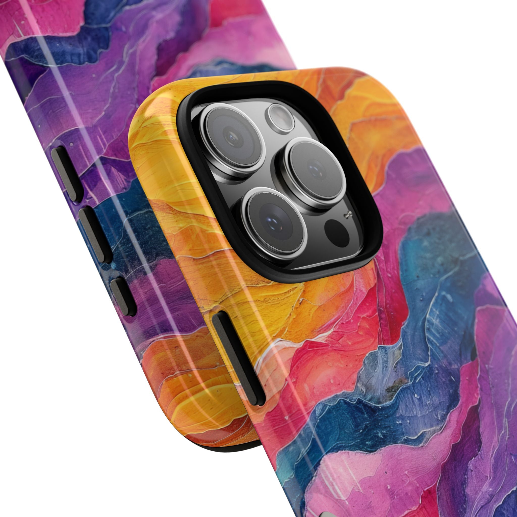 Vibrant Abstract Waves - Tough iPhone 16 Phone Case