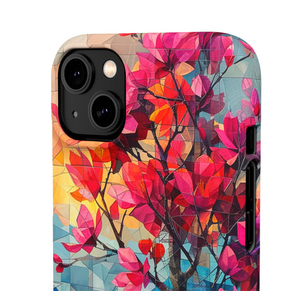 Vibrant Geometric Tree Landscape iPhone 14 - Slim Phone Case