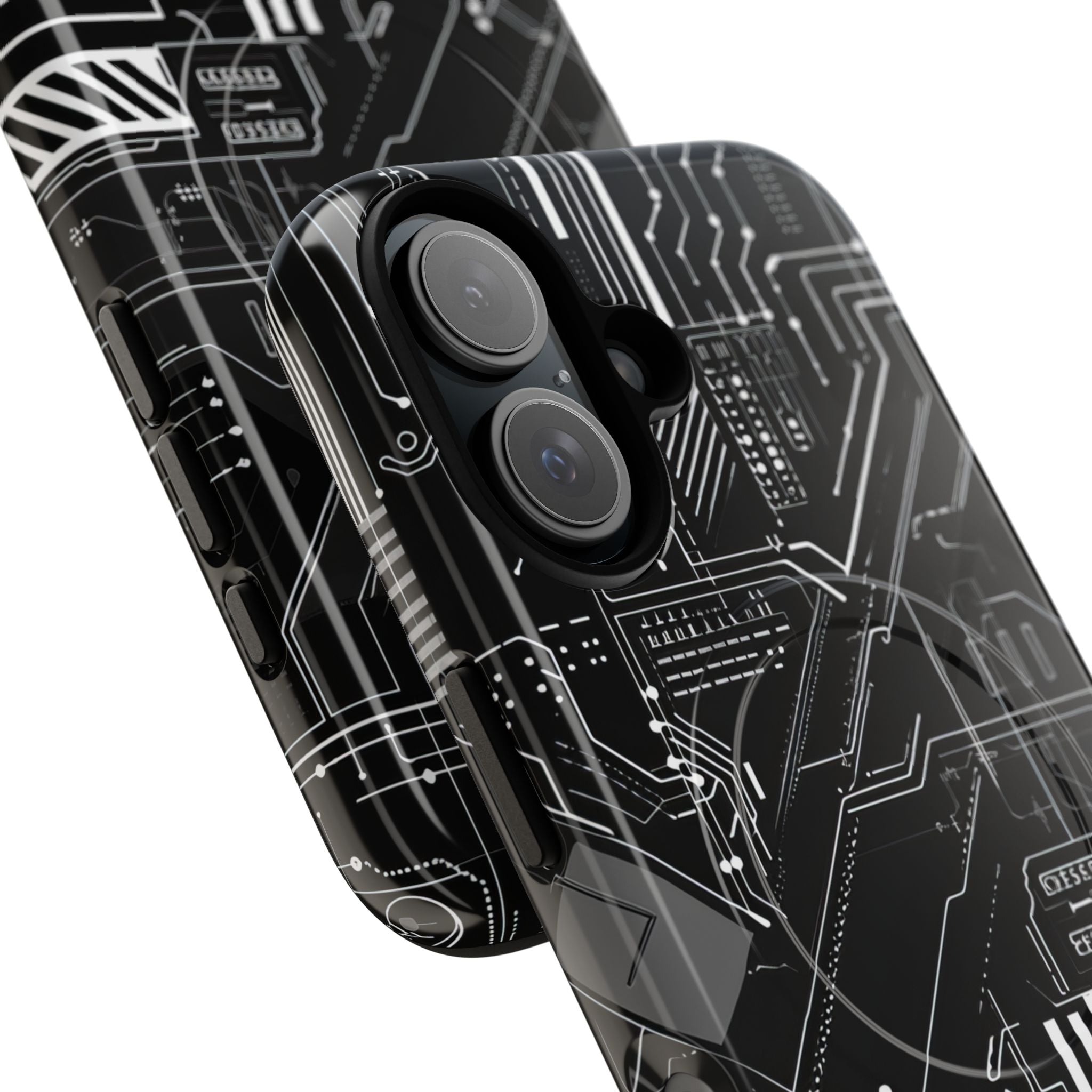 Futuristisches Schaltkreisgitter iPhone 16 - Tough+