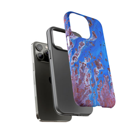 Bright Blue Ink Art iPhone Case (Protective) Phone Case