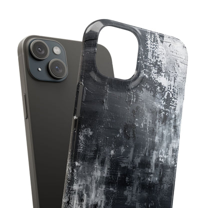 Textured Monochrome Blossom iPhone 15 - Slim Phone Case