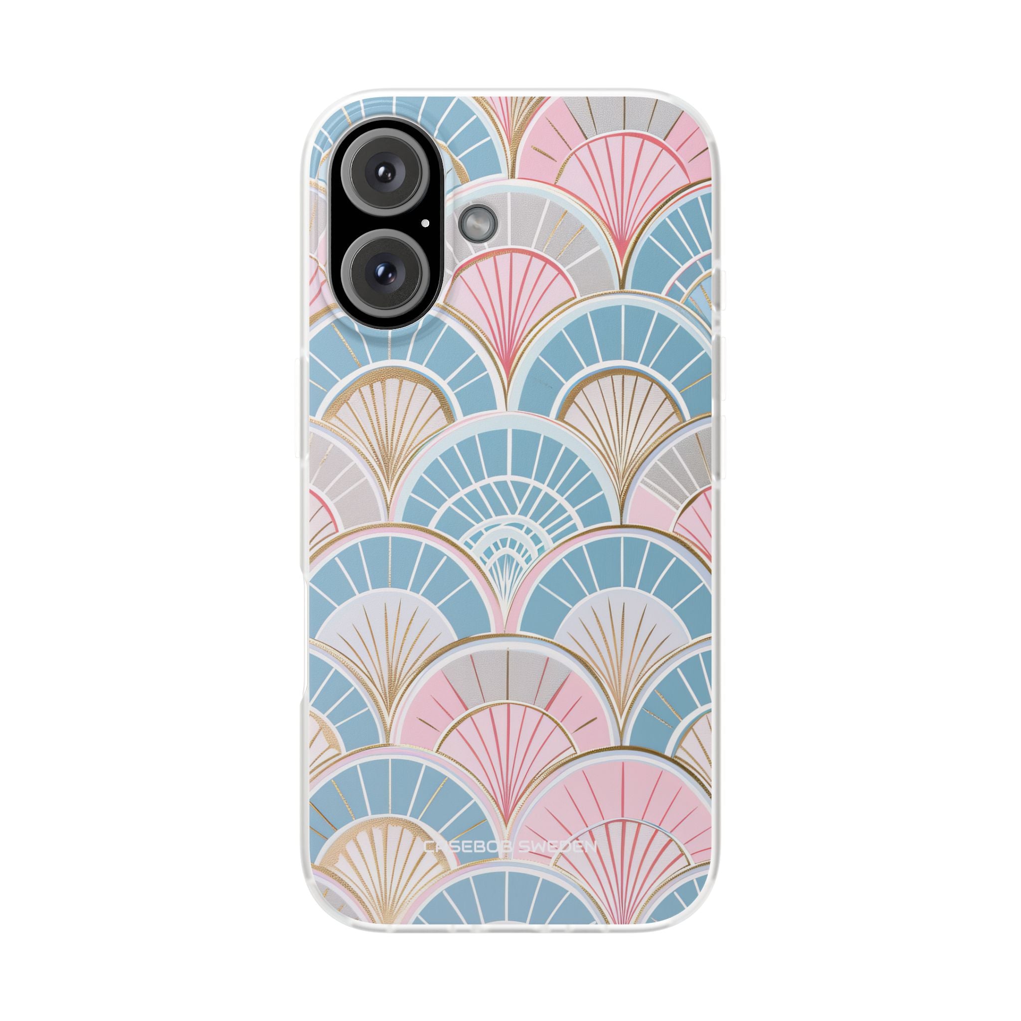 Art Deco Pastel Fan Pattern - Flexi iPhone 16 Phone Case