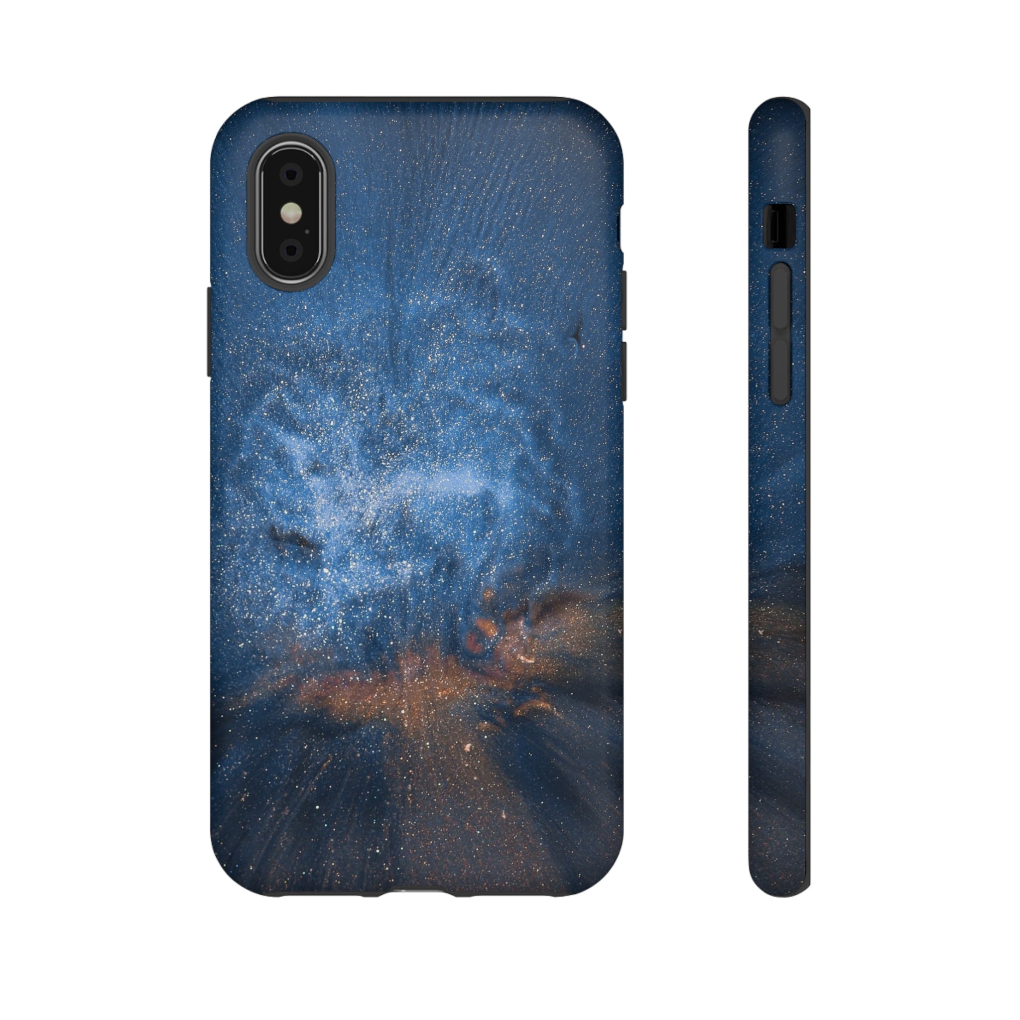 Blue Stardust Ink Art iPhone Case (Protective) iPhone XS Matte Phone Case