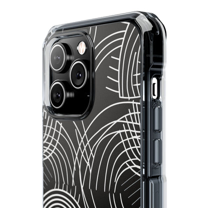 Monochrome Spiral Curves iPhone 14 - Impact Clear+