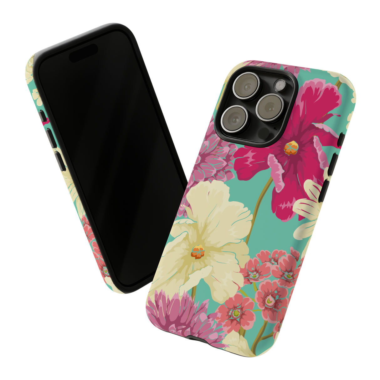 Colorful flowers in watercolor iPhone case - Protective Phone Case