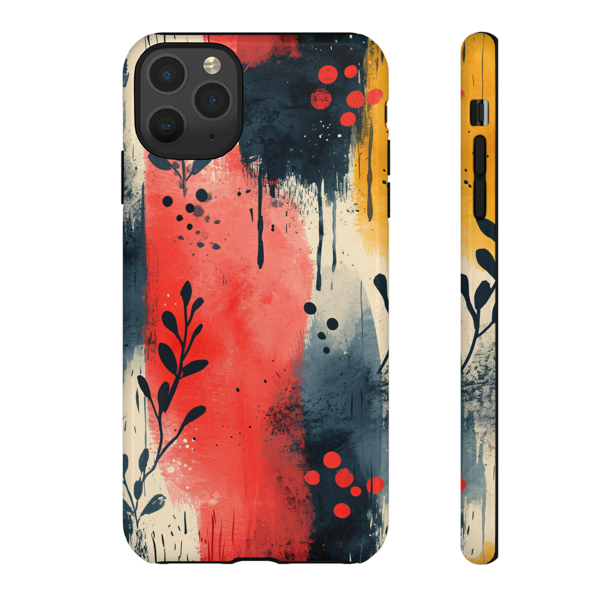 Scandinavian Leafy Brushstrokes - Protective Phone Case