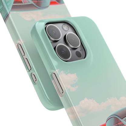 Vintage Turquoise Cars - Slim iPhone 15 Phone Case