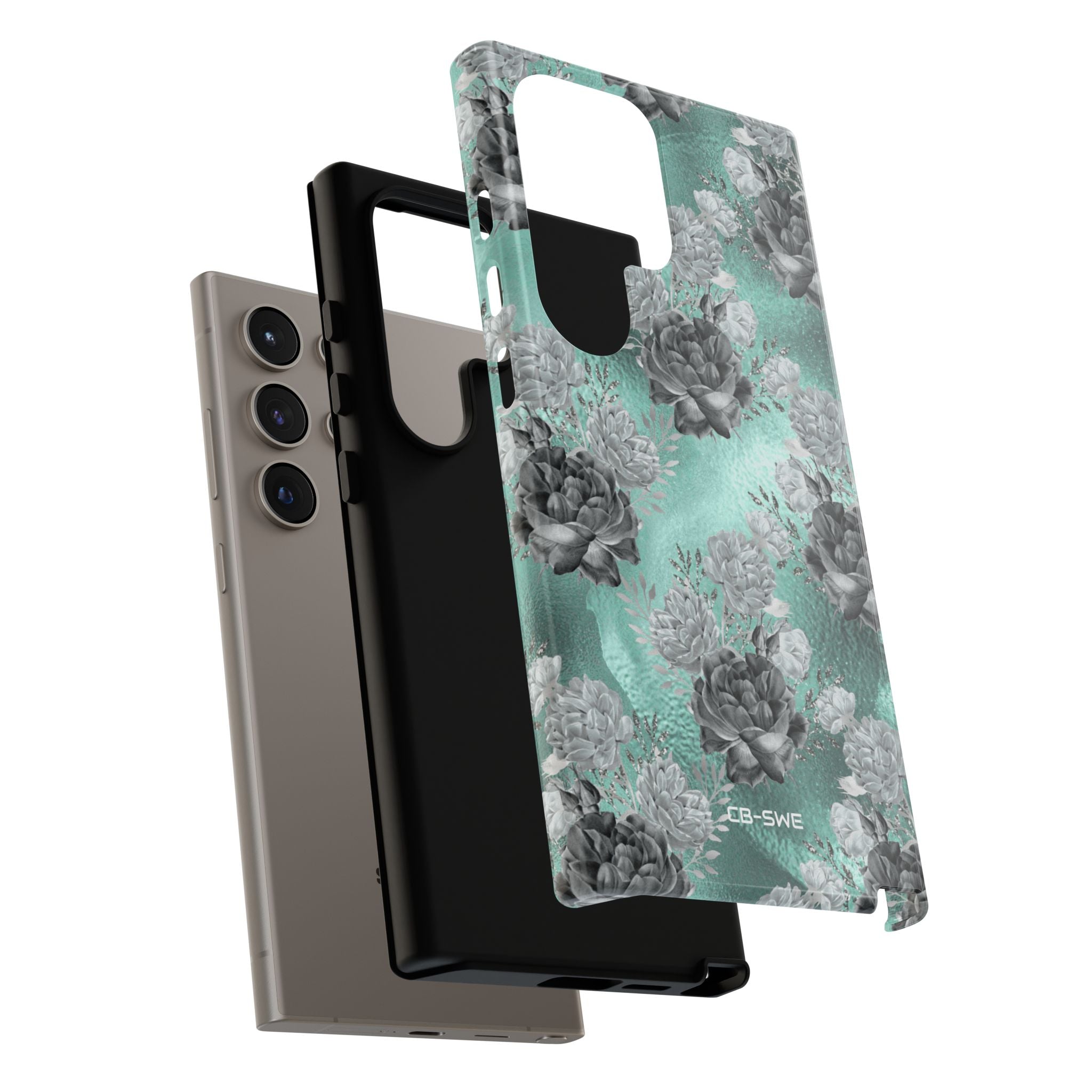 Teal Floral Elegance - Samsung Case