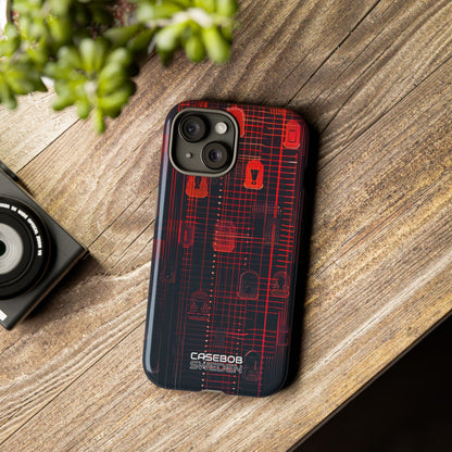 Cyber Locks Grid iPhone 15 - Resistente