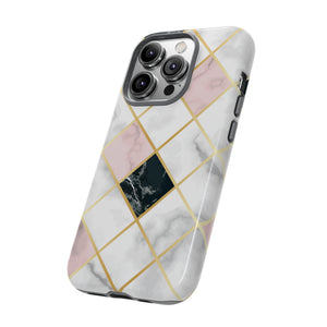 Pink Marble Geometric iPhone Case (Protective) Phone Case