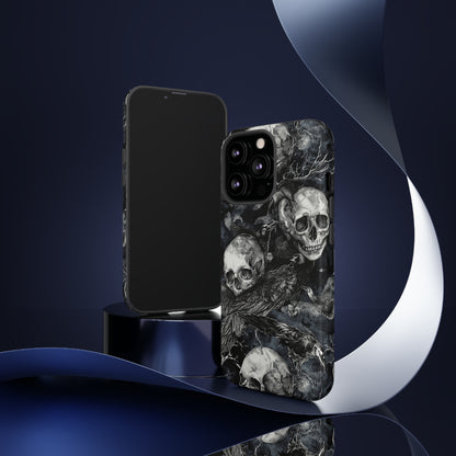 Skulls and Ravens Gothic - Protective Phone Case