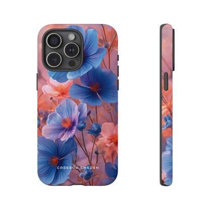 Harmonious Blooming Blues and Pinks iPhone 15 - Tough Phone Case