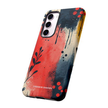 Red Blue Abstract Florals - Tough Samsung S23 Phone Case