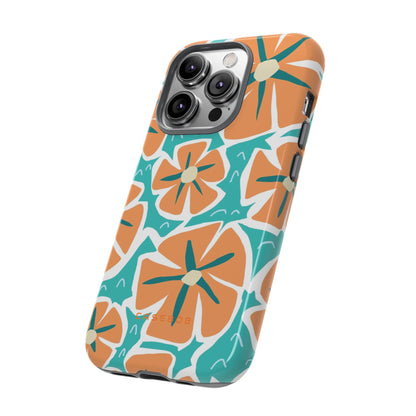 Orange Happy Flower - Protective Phone Case