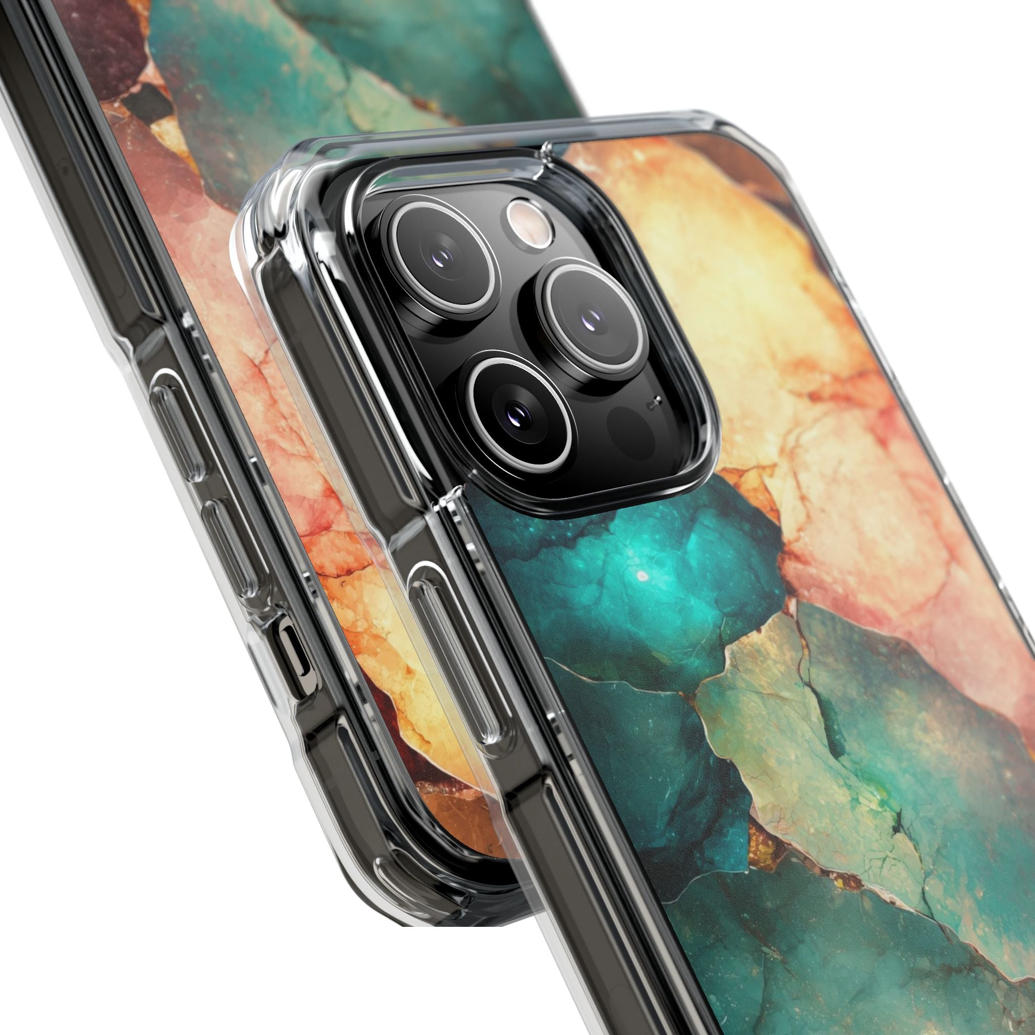 Teal Mosaic Veins iPhone 14 Pro Max Case - Impact