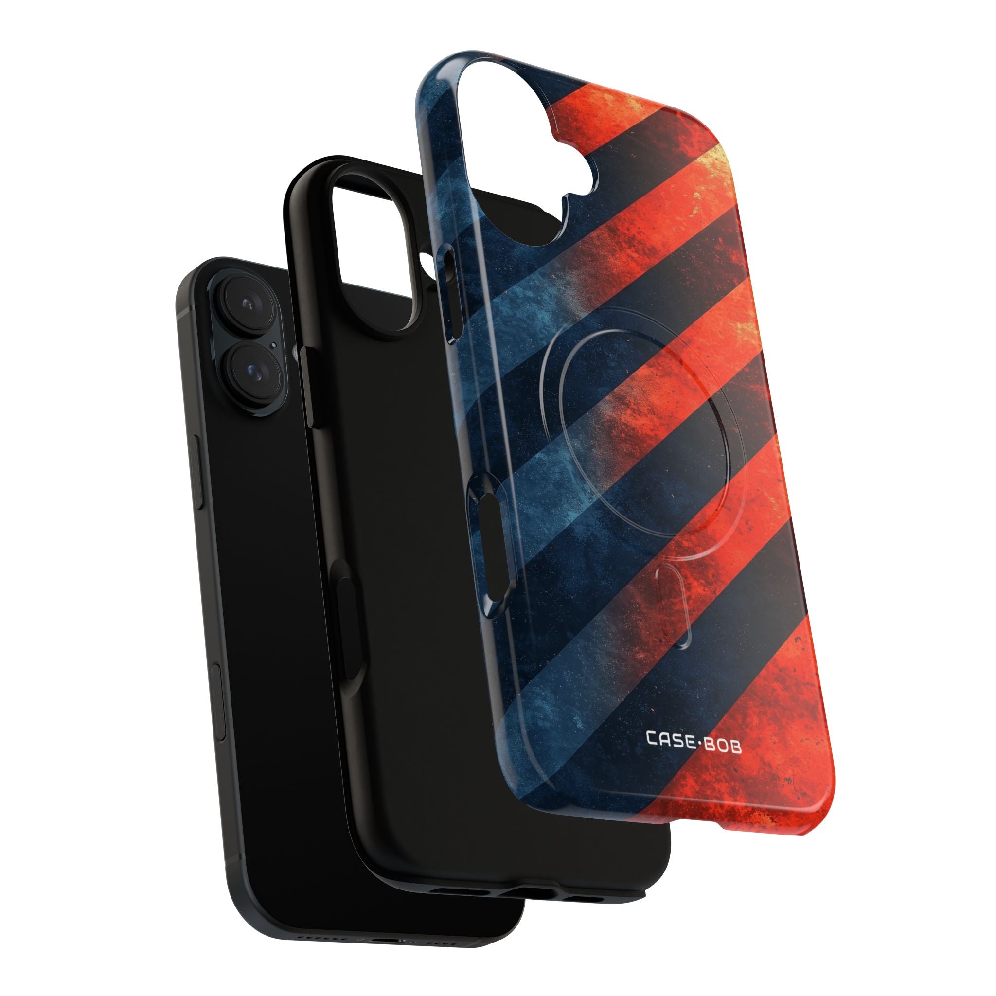 Diagonal Stripes Blaze iPhone 16 Plus Case - Tough+