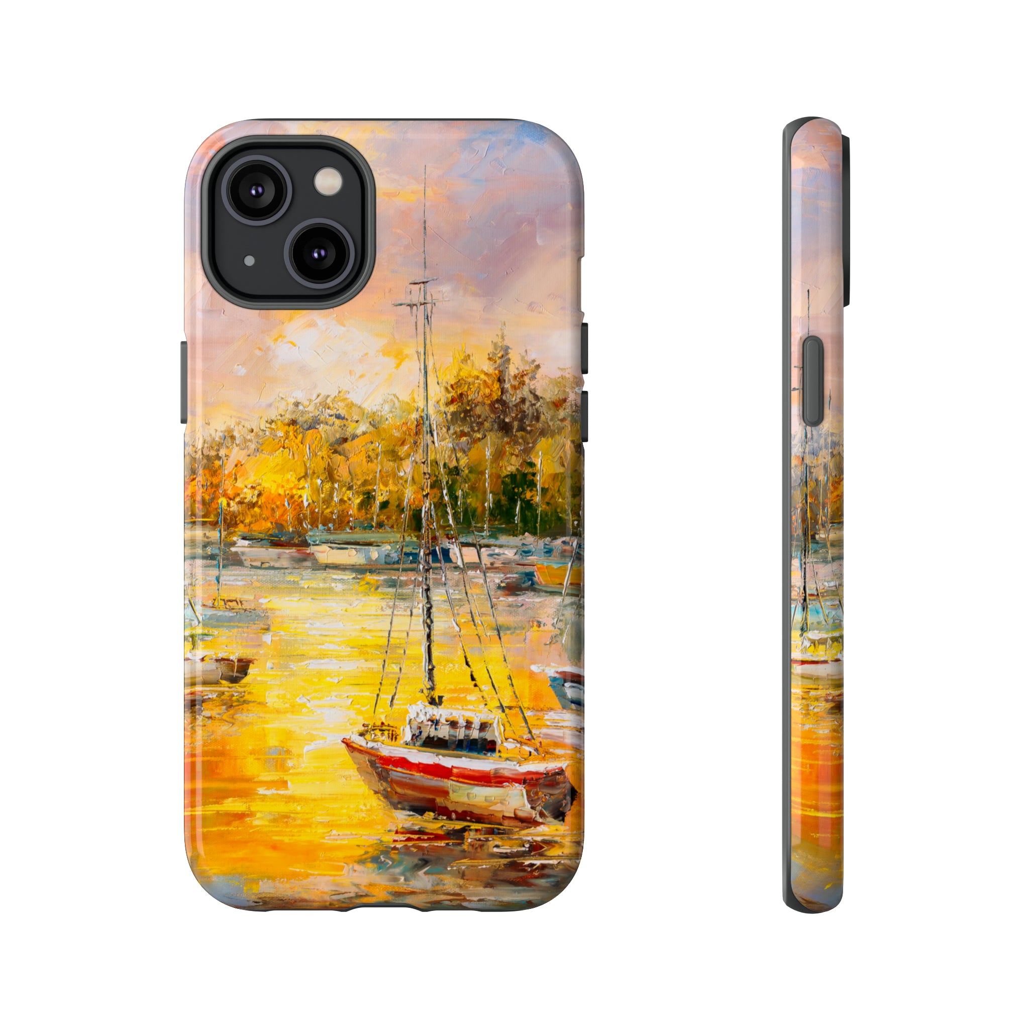 Oil Painting - Harbor View - Protective Phone Case