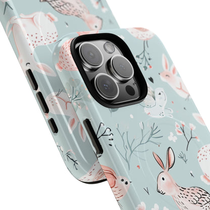 Whimsical Bunny Blossom - Tough + MagSafe® iPhone 16 Phone Case