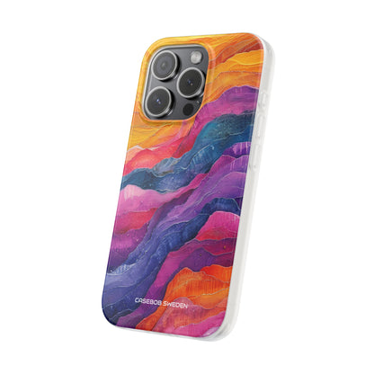 Vibrant Abstract Waves - Flexi iPhone 15 Phone Case