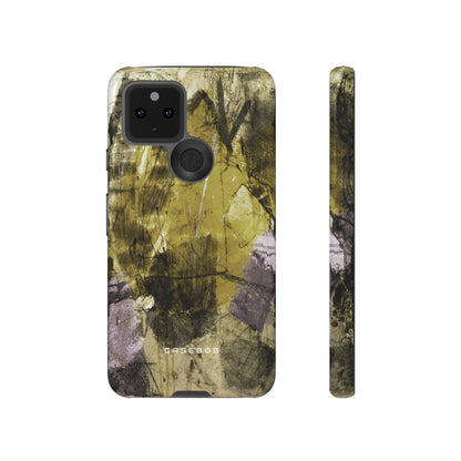 Yellow Grunge Art Phone Case - Protective Phone Case